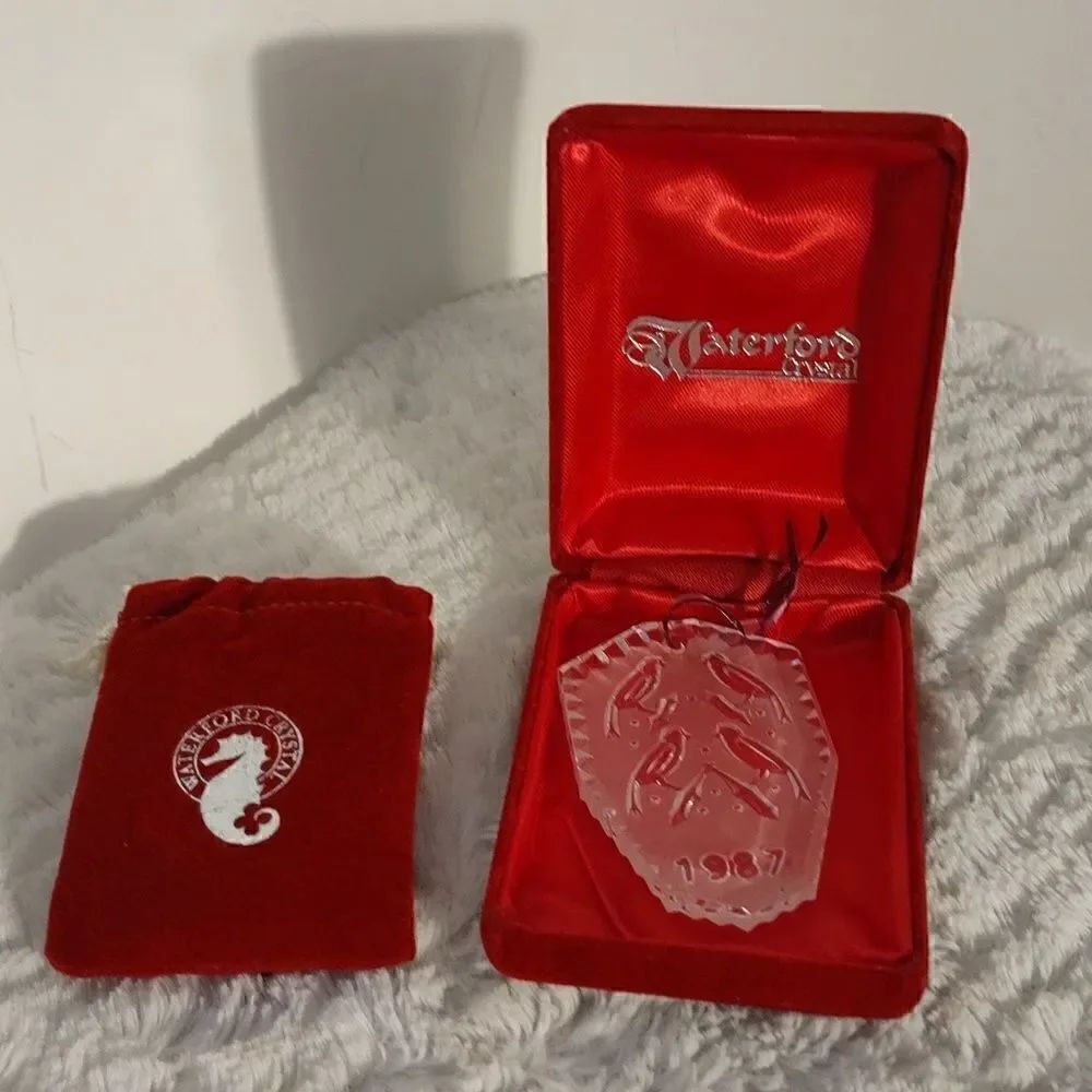 Vtg Waterford Crystal 12 Days of Christmas "Four Calling Birds" Crystal Ornament